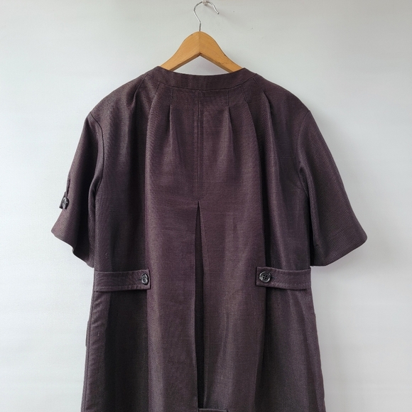 BCBGMaxAzria Black Topper Jacket Size Small Short Sleeve Mid Length Duster Coat - Picture 14 of 16